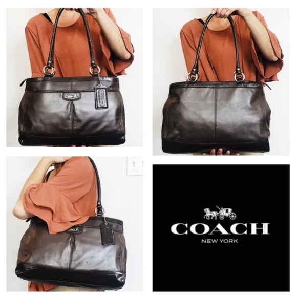 SOLD! Coach Park Park leather carryall expandable tote (F19728) - Picture 12 of 13